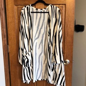 Lularoe Black/White Caroline Cardigan Sweater